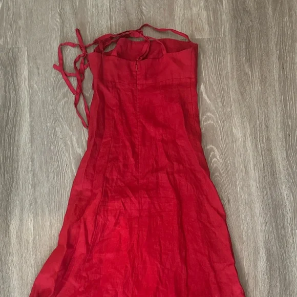 Reformation Red Linen Maxi Dress - Picture 7 of 7